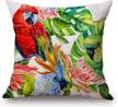 cute and colorful bird parrot cartoon pillowcase for home decor - 18x18 inches logo
