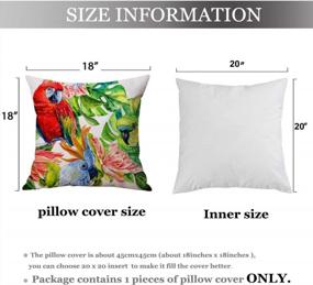 img 1 attached to Cute And Colorful Bird Parrot Cartoon Pillowcase For Home Decor - 18X18 Inches