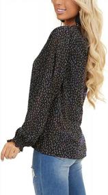 img 2 attached to Leopard Printed Chiffon Blouse For Women - V Neck Long Sleeve Loose Top, Dressy & Casual Fashion For 2022
