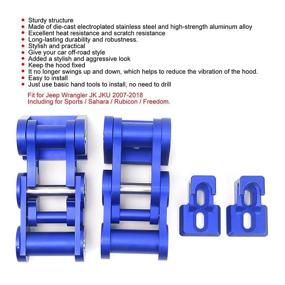 img 1 attached to Car Hood Latches Red CNC Aluminum Alloy Stainless Steel Bonnet Lock Replacement Hood Latches Fit For Jeep Wrangler JK JKU 2007‑2018 Bonnet Fixing Parts(Blue)