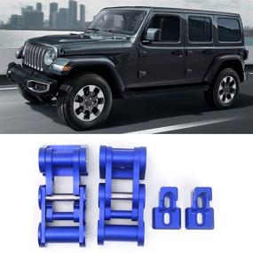 img 3 attached to Car Hood Latches Red CNC Aluminum Alloy Stainless Steel Bonnet Lock Replacement Hood Latches Fit For Jeep Wrangler JK JKU 2007‑2018 Bonnet Fixing Parts(Blue)