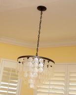 img 1 attached to Coastal 5 Light Pendant Chandelier ALICE HOUSE 18.2" White Shell, Brown Finish For Dining Room, Kitchen Island Foyer Entrance Living Room AL1701-P5 review by Brandon Jaime