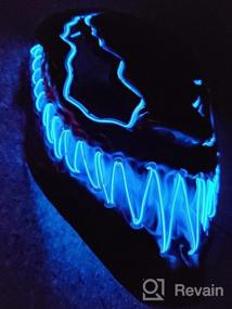 img 6 attached to 2-Pack Venobat Mask Halloween LED Light Up Masks - Dark &amp; ​​Evil Glowing Eyes Neon с 3 режимами освещения EL Wire для мужчин и женщин Костюмированная вечеринка!