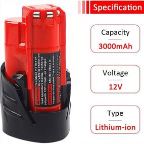 img 3 attached to Upgrade Your Milwaukee M12 Tools With Waitley 2 Pack 12V 3.0Ah Replacement Batteries: Get More Power And Capacity For Your Work