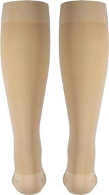 img 2 attached to Relieve Leg Pain With NuVein Medical Compression Stockings - Open Toe, 20-30 MmHg Knee Length Support For Women & Men In Beige (3XL)
