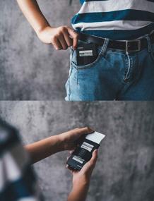 img 1 attached to Минималистский держатель кредитной карты RFID для мужчин с всплывающей функцией и металлическим корпусом для защиты удостоверения личности