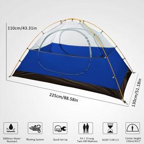 img 3 attached to Lightweight & Waterproof Bessport Camping Tent - Easy Setup For 1-3 Person Outdoor, Hiking And Travel.
