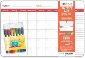 img 4 attached to Merka 5-Piece Drawing Set With Monthly Planner, Calligraphy, Music, And 7 Markers For Creative Expression