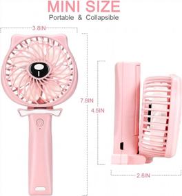 img 3 attached to Stay Cool On-The-Go: TriPole Mini Handheld Fan With USB Rechargeable Battery, Adjustable Speeds, And Foldable Design