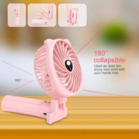 img 2 attached to Stay Cool On-The-Go: TriPole Mini Handheld Fan With USB Rechargeable Battery, Adjustable Speeds, And Foldable Design