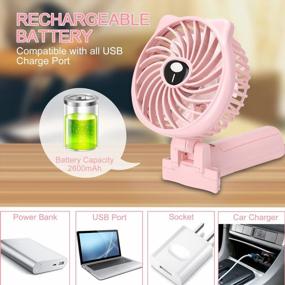img 1 attached to Stay Cool On-The-Go: TriPole Mini Handheld Fan With USB Rechargeable Battery, Adjustable Speeds, And Foldable Design