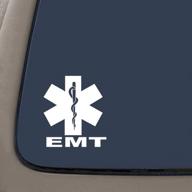 🏥 cmi ni510 emt medical emblem vinyl decal - 5.5-inches, premium quality white vinyl sticker логотип