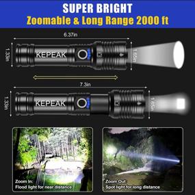 img 1 attached to KEPEAK Flashlight High Lumens Rechargeable, 10000 Lumens LED Flash Light, Tactical Handheld Flashlights Super Bright, Zoomable, 5 Modes & Mode Memory, Water Resistant For Emergency Camping Hiking