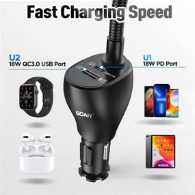 img 2 attached to 📱 Fast Charging Car Phone Holder Mount with Dual Port USB C Car Charger, 36W Adapter and 360° Rotating Cradle for iPhone 13 12 11 Pro Max X XR XS 8 Plus Samsung Google Pixel