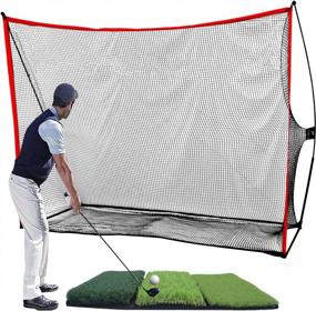 img 4 attached to WhiteFang Golf Net Bundle Golf Practice Net 10X7 Feet With Golf Chipping Nets Golf Hitting Mat & Golf Balls Packed In Carry Bag For Backyard Driving Indoor Outdoor