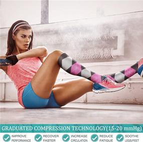 img 3 attached to Copper Compression Socks For Women & Men Circulation (6 Pairs) 15-20 MmHg Is Best For Athletics, Support, Cycling, Nurse