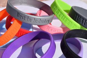 img 2 attached to Custom Silicone Wristband - Personalized Rubber Bracelet For Events, Gifts, Causes, Fundraisers & Awareness - Men/Women