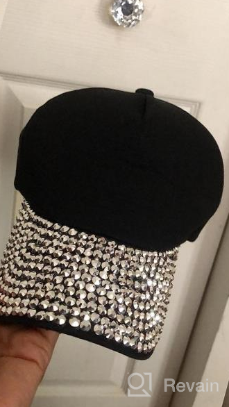 img 1 attached to Women'S Rhinestone Paw Shaped Snapback Hat - TWGONE Beret Baseball Cap review by Darren Neal