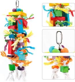 img 1 attached to 🐦 Optimized Search: Multi-Colored Wood Block Tear Toys for African Grey, Conure, and Amazon Parrots - Canada's Finest Bird Toys