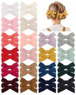 🎀 adorable 20pcs baby girls hair bow clips barrettes - perfect hair accessories for teens, infants, kids, toddlers, and big girls logo