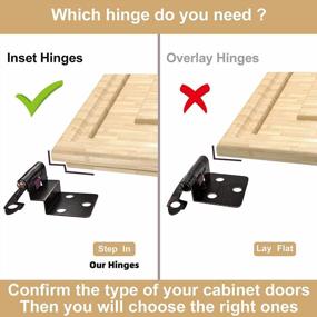 img 3 attached to 50 Pack Of HOSOM Oil Rubbed Bronze Self Closing Cabinet Hinges For Face Frame Kitchen Cabinets - 3/8 Inch Inset With Durable Screws And Bumper Pads - Easy Installation