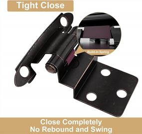 img 1 attached to 50 Pack Of HOSOM Oil Rubbed Bronze Self Closing Cabinet Hinges For Face Frame Kitchen Cabinets - 3/8 Inch Inset With Durable Screws And Bumper Pads - Easy Installation