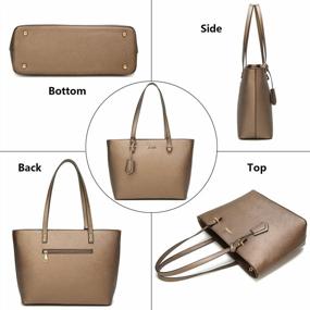 img 3 attached to Women'S 4-Piece Fashion Handbag Set: Tote, Wallet, Satchel & Shoulder Bag!
