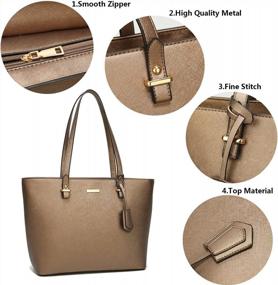 img 2 attached to Women'S 4-Piece Fashion Handbag Set: Tote, Wallet, Satchel & Shoulder Bag!