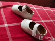img 1 attached to Premium Baby Girl Shoes | Infant Toddler Walking Soft Sole Mary Jane Prewalkers Crib Wedding Dress review by Rico Posley