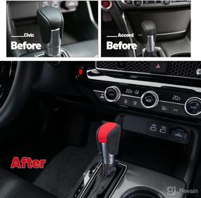img 2 attached to Thenice For 11Th Gen Civic Gear Shift Knob Cover Trims Automatic Transmission CVT Boots Change Lever Alcantara Decoration For Honda Civic 2022