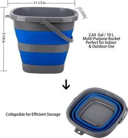 img 3 attached to 🪣 3 Pack Collapsible Plastic Bucket - 2.6 Gallon (10L) Each - Foldable Rectangular Tub for House Cleaning, Garden or Camping