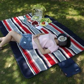 img 3 attached to Водостойкое одеяло Yodo для пикника: идеально подходит для приключений и фестивалей на открытом воздухе