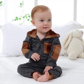 img 2 attached to SANMIO Infant Toddler Baby Boys Girls Clothes: Classic Plaid Sweatshirt +Pants Outfit Set