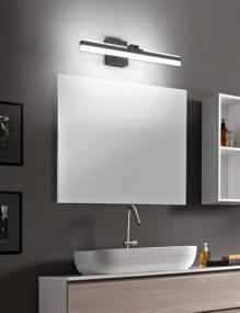 img 3 attached to Обновите свою ванную комнату с помощью современной светодиодной панели Joossnwell Modern LED Vanity Light Bar - 23,62 дюйма регулируемые черные светильники для ванной комнаты для прохладной и стильной атмосферы