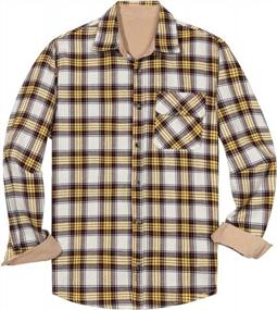 img 4 attached to ZIOLOMA Men'S Plaid Flannel Western Shirt: Casual Long Sleeve Button-Up For Ultimate Style And Comfort
