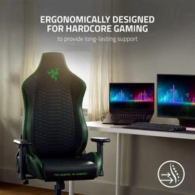 img 3 attached to Razer Iskur X Gaming Chair: Ergonomic Design For The Ultimate Gaming Experience - Multi-Layered Synthetic Leather - High-Density Foam Cushions - 2D Armrests - Steel-Reinforced Body - Black/Green