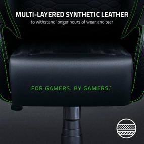 img 2 attached to Razer Iskur X Gaming Chair: Ergonomic Design For The Ultimate Gaming Experience - Multi-Layered Synthetic Leather - High-Density Foam Cushions - 2D Armrests - Steel-Reinforced Body - Black/Green