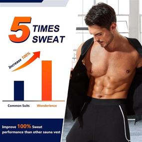 img 2 attached to Maximize Your Workout With Wonderience Neoprene Sauna Suit For Men - Premium Waist Trainer Vest With Adjustable Tank Top And Zipper For Ultimate Body Shaping