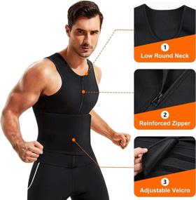 img 1 attached to Maximize Your Workout With Wonderience Neoprene Sauna Suit For Men - Premium Waist Trainer Vest With Adjustable Tank Top And Zipper For Ultimate Body Shaping