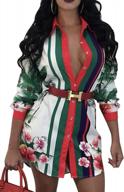 women's sexy floral blouses - long sleeve button down collar shirts dress logo