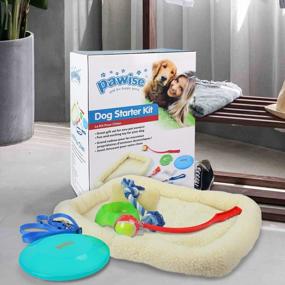 img 4 attached to PAWISE Dog Gift Box With 8Pc Set - Bed, Collar, Leash, Bowls, Ball Launcher & Chew Toys