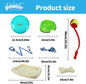 img 3 attached to PAWISE Dog Gift Box With 8Pc Set - Bed, Collar, Leash, Bowls, Ball Launcher & Chew Toys