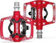 mzyrh mtb mountain bike pedals: dual-function sealed clipless flat platform pedals with cleats logo