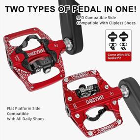 img 3 attached to MZYRH MTB Mountain Bike Pedals: Dual-Function Sealed Clipless Flat Platform Pedals With Cleats