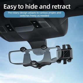 img 2 attached to 📱 HENGSHI 360° Rotatable Car Phone Mount - Retractable Rearview Mirror Holder for Mobile Phones (2Pcs)