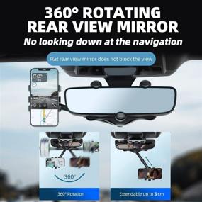 img 3 attached to 📱 HENGSHI 360° Rotatable Car Phone Mount - Retractable Rearview Mirror Holder for Mobile Phones (2Pcs)