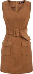 img 3 attached to Stylish And Convenient: KANCY KOLE Women'S Sleeveless Corduroy Overall Dress With Pockets And Belt