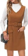 stylish and convenient: kancy kole women's sleeveless corduroy overall dress with pockets and belt logo