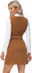 img 2 attached to Stylish And Convenient: KANCY KOLE Women'S Sleeveless Corduroy Overall Dress With Pockets And Belt