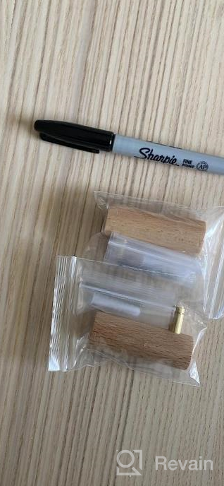 img 1 attached to Modern Wall Hooks With Natural Wood Pegs, 2 Pack Of Decorative Gold Brass Hangers For Organizing Coats, Hats, Keys, Plants And More! review by Jessie Burgos